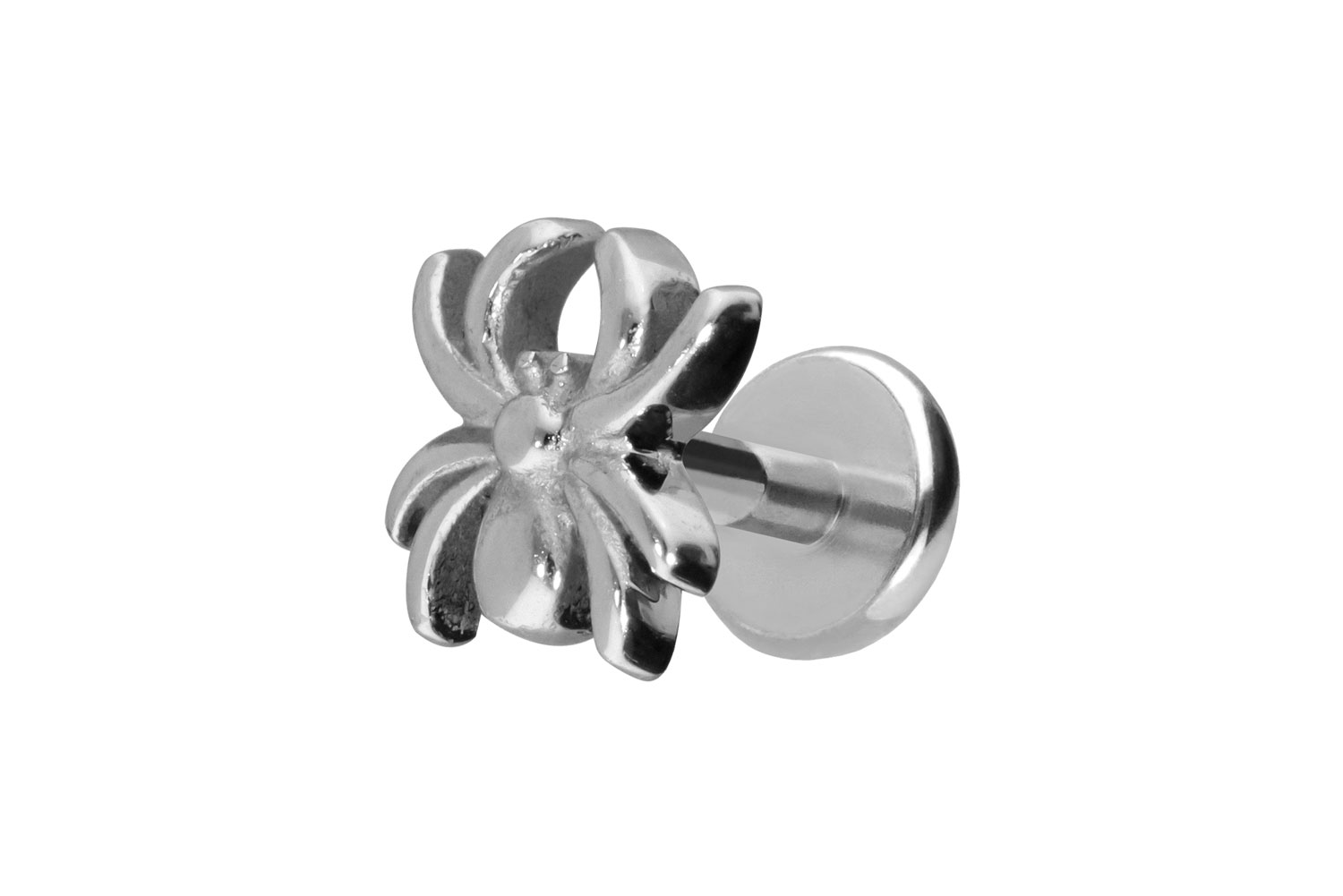 Titan Labret Piercing mit Push Fit SPINNE